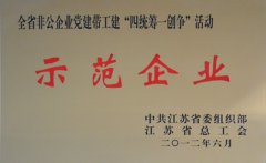 江苏省非公企业党建带工建“四统筹一创争”活动示范企业